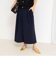 ウォッシャブルクロップドワイドツイルパンツ