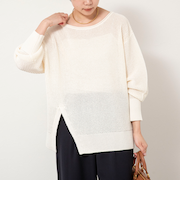 《手洗い可能》片畦前スリットプルオーバー