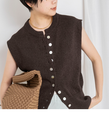 《手洗い可能》ペーパーヤーン天竺ベスト