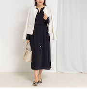 ウォッシャブルウエストタックワンピース