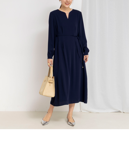 ウォッシャブルウエストタックワンピース
