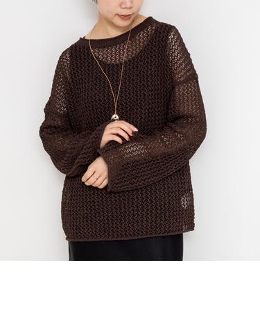 《手洗い可能》ペーパーヤーンメッシュプルオーバー