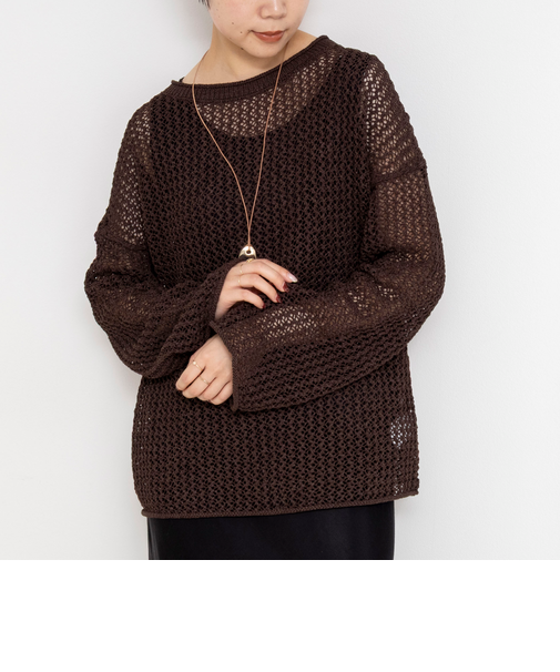 《手洗い可能》ペーパーヤーンメッシュプルオーバー