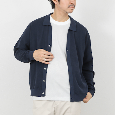 《SERIYA Cotton》吸湿カノコ襟付きカーディガン 26SS