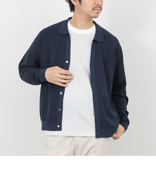 《SERIYA Cotton》吸湿カノコ襟付きカーディガン 26SS