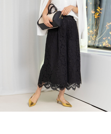 クロップドワイドレースパンツ
