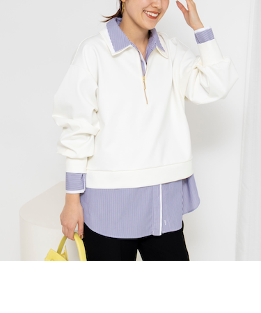 ウォッシャブルダンボール襟付きプルオーバー