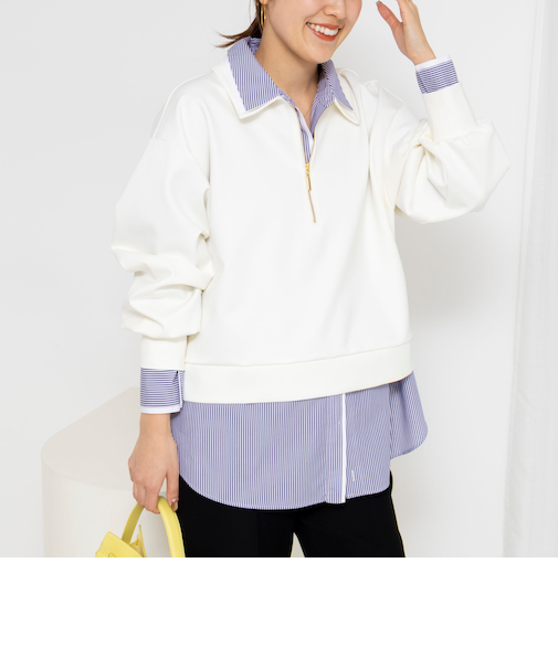 ウォッシャブルダンボール襟付きプルオーバー