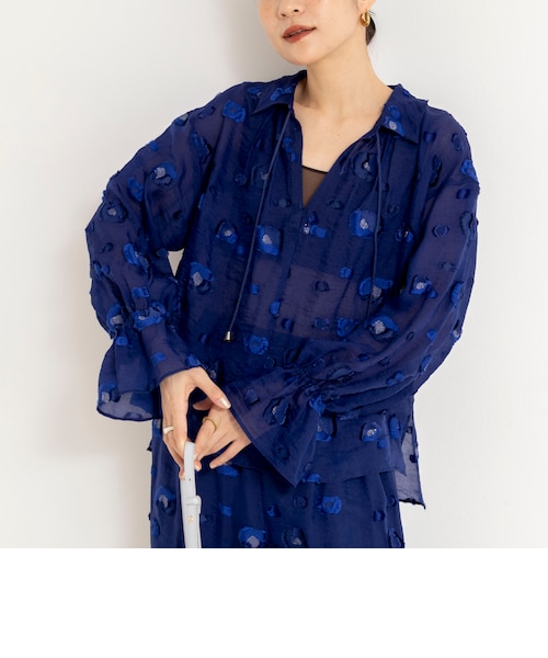 セットアップ対応》【KIRYU】MIXウォッシャブルフラワー柄ジャガード