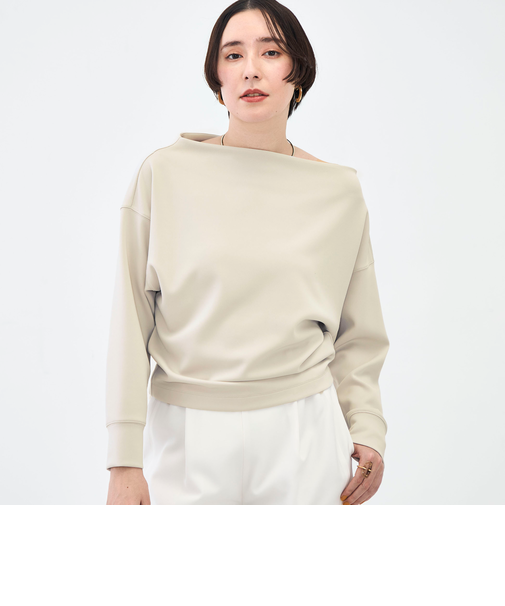 《セットアップ対応》ウォッシャブルボートネックライトダンボールプルオーバー