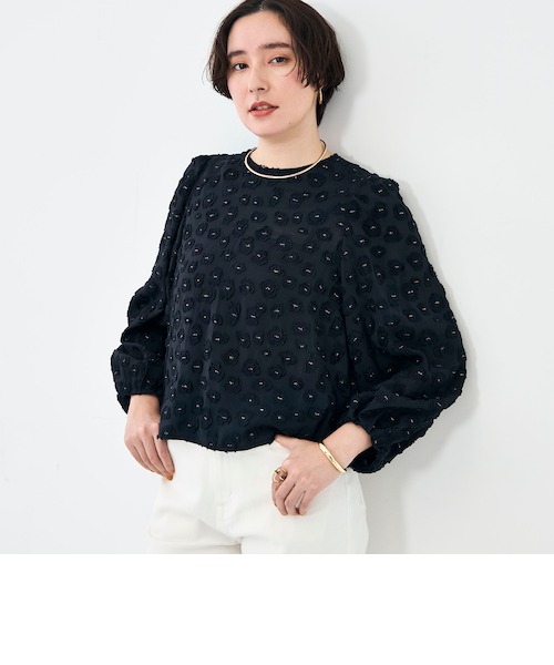 KIRYU】ウォッシャブル花柄ジャガードブラウス｜ノーリーズの通販