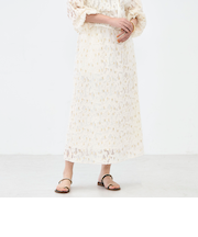 《セットアップ対応》【KIRYU】ウォッシャブルラメジャガードスカート