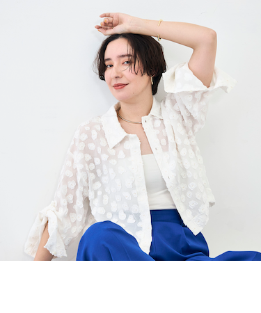 【KIRYU】ウォッシャブル花柄ジャガードシャツ