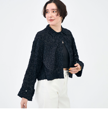 【KIRYU】ウォッシャブル花柄ジャガードシャツ