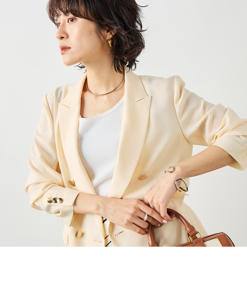 《セットアップ対応》ウォッシャブルスラブオックスダブルジャケット