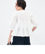 ウォッシャブルサラドラトリコットペプラムブラウス