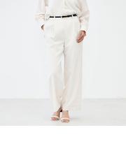 《セットアップ対応》ウォッシャブルストレッチツイルイージーワイドパンツ