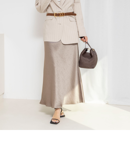 ウォッシャブルサテンナロースカート