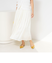 ウォッシャブルサテン楊柳ギャザースカート