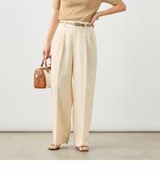 《セットアップ対応》ウォッシャブルスラブオックスタックワイドパンツ