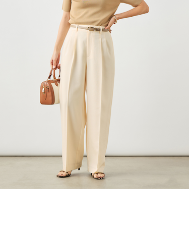 《セットアップ対応》ウォッシャブルスラブオックスタックワイドパンツ