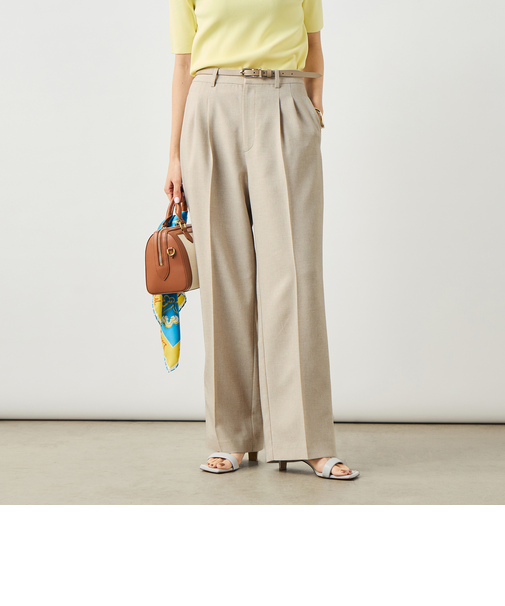 《セットアップ対応》ウォッシャブルスラブオックスタックワイドパンツ