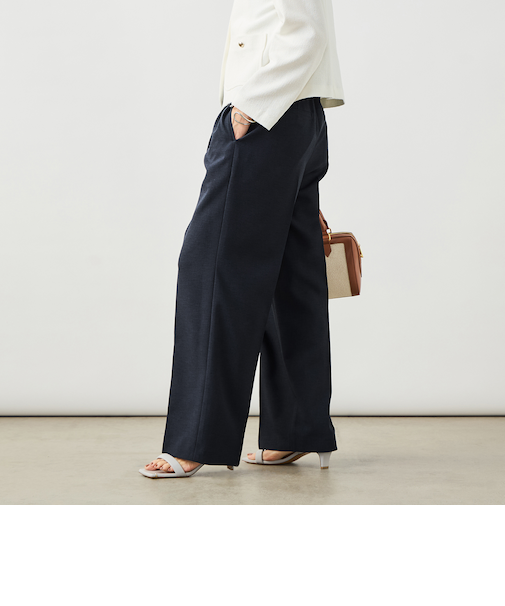 《セットアップ対応》ウォッシャブルスラブオックスタックワイドパンツ