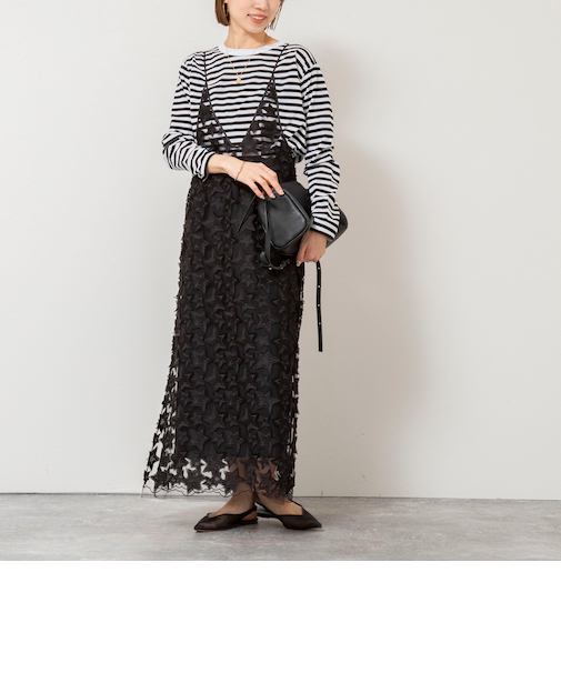 45th limited editionウォッシャブルスターフリンジキャミワンピース