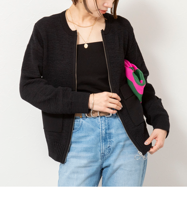 《手洗い可能》テープヤーンZIP UPカーディガン