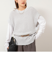 【WEB限定】《手洗い可能》ペーパーヤーン2WAYベスト