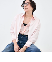 ウォッシャブルレイヤード風ショート丈シャツ