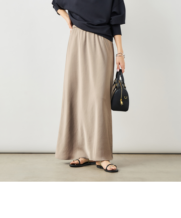 ウォッシャブルダブルサテンナロースカート
