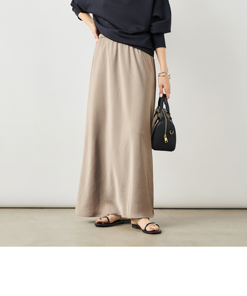 ウォッシャブルダブルサテンナロースカート
