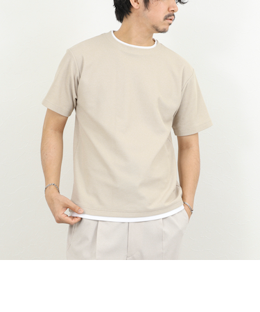 ケーブルニットダブルカラーTee 26SS