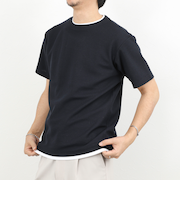 ケーブルニットダブルカラーTee 26SS
