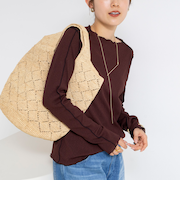 ウォッシャブルドライテレコメロー配色プルオーバー