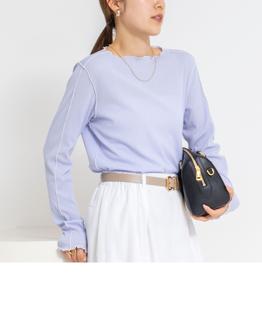 ウォッシャブルドライテレコメロー配色プルオーバー