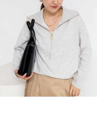 《手洗い可能》ハーフZIPプルオーバー