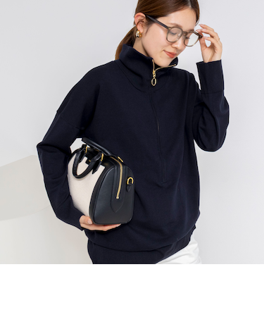 《手洗い可能》ハーフZIPプルオーバー