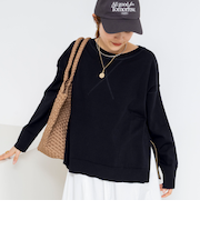 《手洗い可能》トレーナー風プルオーバーサイドZIP