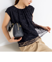 ウォッシャブルレースレイヤードブラウス