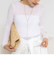 ウォッシャブルシアー配色ロンＴ