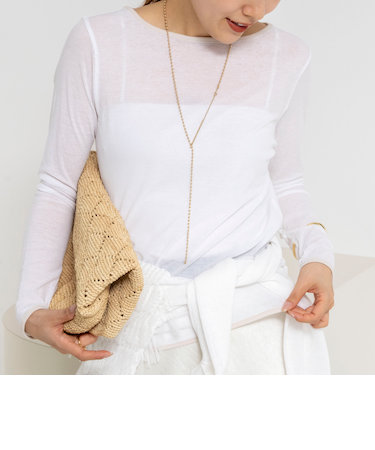 ウォッシャブルシアー配色ロンＴ