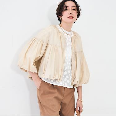 ウォッシャブル撥水ポケッタブルボリュームブルゾン