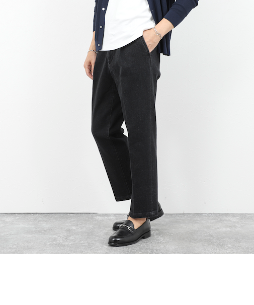 デニムストレッチ セミワイドジャスト丈PT 26SS