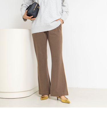 ウォッシャブルピグメント加工フレアカットソーパンツ