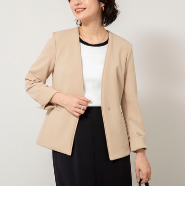 《セットアップ対応》ウォッシャブルWクロス2WAYストレッチジャケット