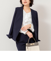 《セットアップ対応》ウォッシャブルWクロス2WAYストレッチジャケット