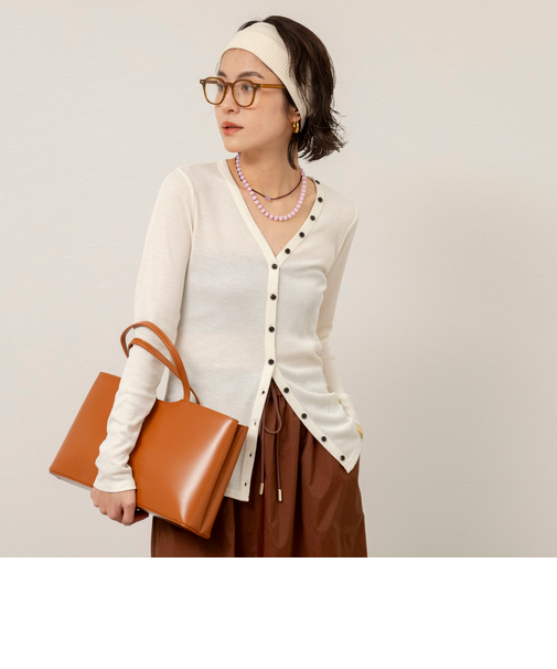 【MAQWEL/マクウェル】ウォッシャブルリブカーディガン