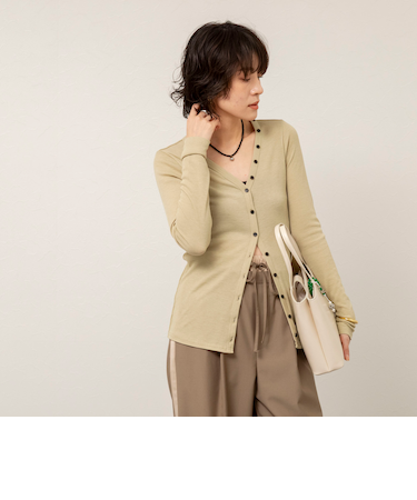 【MAQWEL/マクウェル】ウォッシャブルリブカーディガン